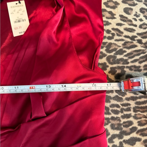 Perfect for Valentine's Day! NWT - Express Red Satin Dress. Size 12. - Picture 5 of 7